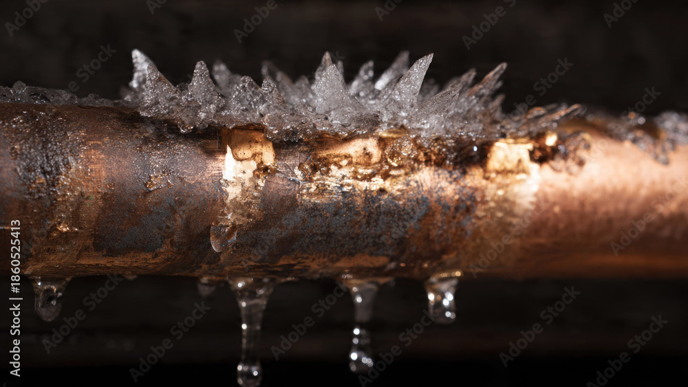 Fototapeta premium Frozen Pipe with Ice