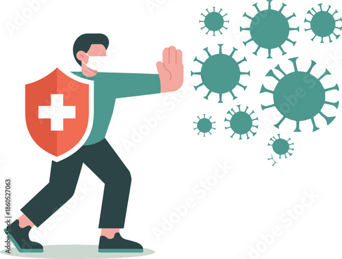 Protection Against Virus Illustration