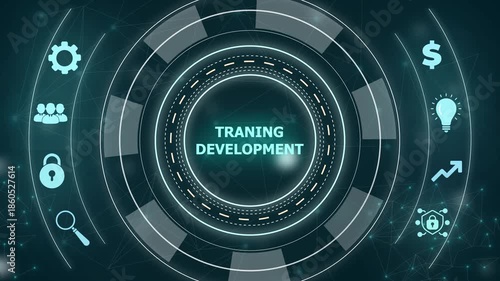 Business, Technology, Internet and network concept. Coaching mentoring education business training development E-learning concept. glowing animation.