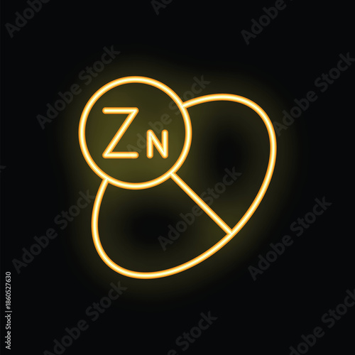 Neon sign illustrating the importance of zinc for health as a dietary supplement