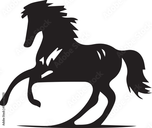 Rearing horse silhouette cutout design