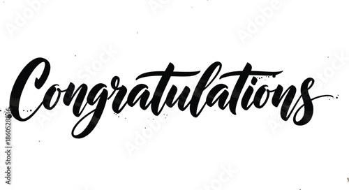 Congratulations Written in Elegant Script Font on a Textured Background