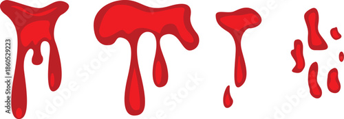 flowing blood set on white background cartoon design