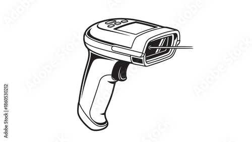 Handheld barcode scanner with trigger and display designed for efficient inventory and retail scanning workflows.