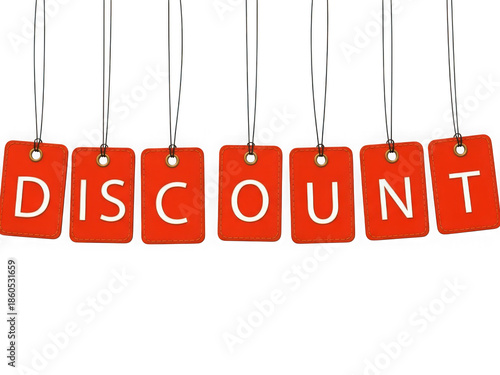 Discount tags isolated on transparent background