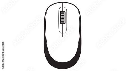 Top view of a sleek wireless computer mouse highlighting ergonomic design and smooth surface.