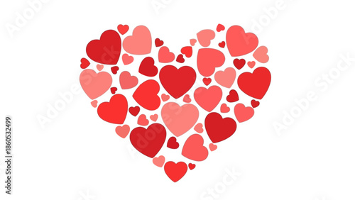 Heart Shape Formed by Red Hearts.