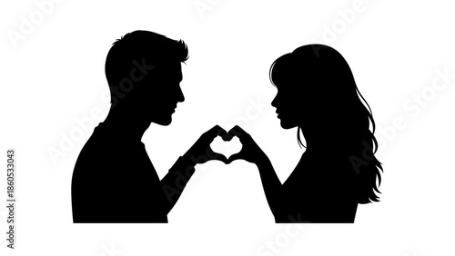 Couple Forming Heart Shape with Hands.