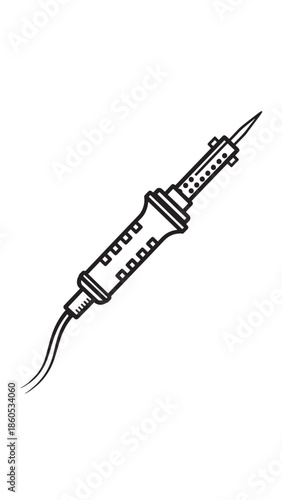 Isolated medical syringe illustration with needle and plunger on white background for healthcare and science visuals.