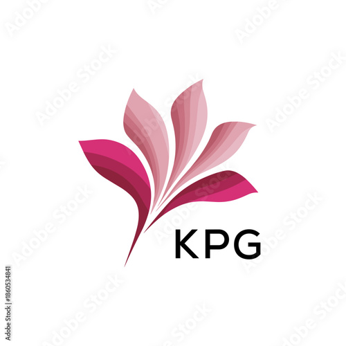  Modern Pink Leaf Logo Vector, KOG Later Logo, Gradient Petal Logo Concept, Creative Minimal Nature Logo, floral, abstract, logo, leaf, petal, pink, gradient, 
