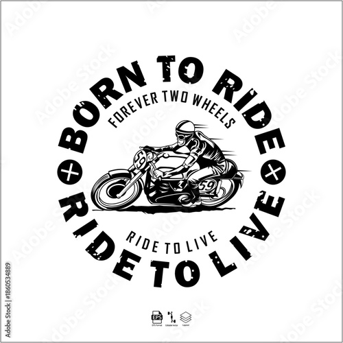 BADGE CAFERACER BLACK AND WHI...