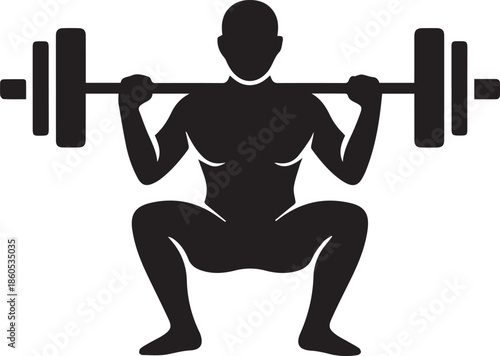 Squat with barbell icon
