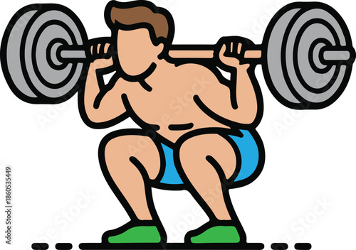 unique Squat with barbell icon