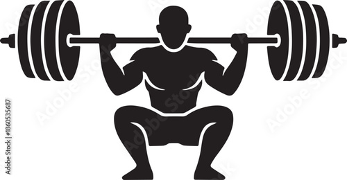 Squat with barbell icon
