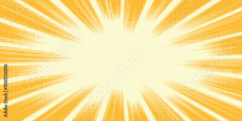 Yellow background of the Book in comic style pop art superhero. Pop art yellow comics book cartoon for comic superhero text, speech bubble, message.