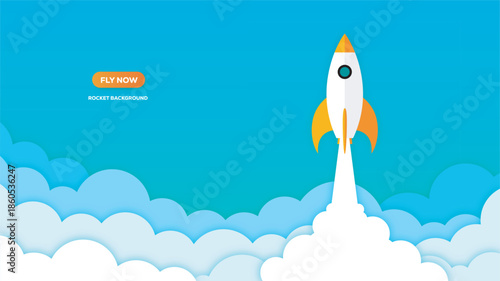 Rocket launching into the sky