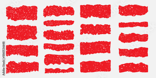 Red torn fabric pattern with jagged edges on white background