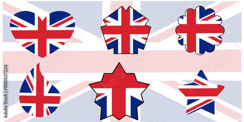 UK flag vector icon. United Kingdom and Great Britain flag illustration.