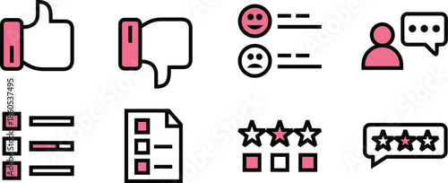 Icon Pack Feedback, Review, negative feedback, reactions, interaction for Websites, Apps, UI UX Projects, and Digital Assets