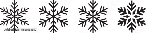 snowflake black icon collection variations