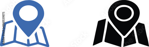 map navigation icon set filled and stroke styles for ui