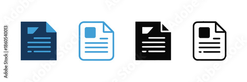 document icon set four stylized file symbols for ui and design
