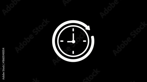 Time Deadline Concept Abstract Clock Icon Motion Graphic