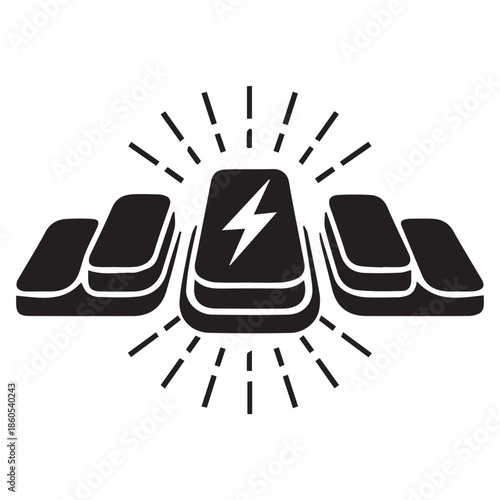 Minimalist Vector Illustration of Fast Charging Power Bank and Electric Fuel for Technology and Sustainability