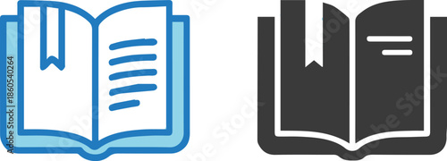 book flat icon collection reading literature education and study