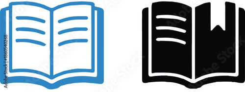 book vector set minimalist book glyphs for app interface design