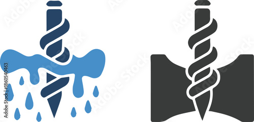 screw icon collection gradient black silhouette outline set