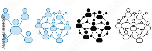 network silhouette social graph black silhouette network icons set