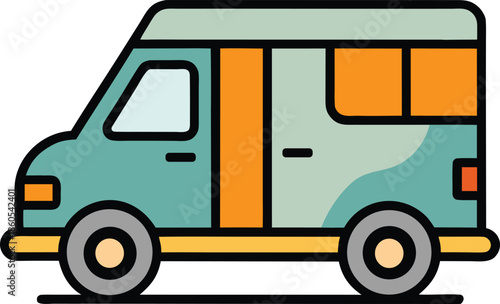 Classic Postal Van Vector Art for Mail and Logistics