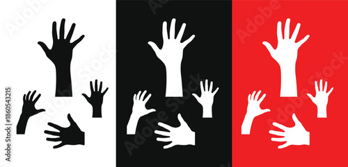 Unity and diversity hands raised in solidarity