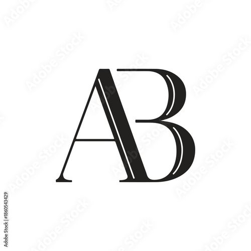 Clean and minimal AB lettermark logo design suitable for branding, corporate identity, startups, technology companies, and creative agencies. Simple geometric vector logo with modern typography.