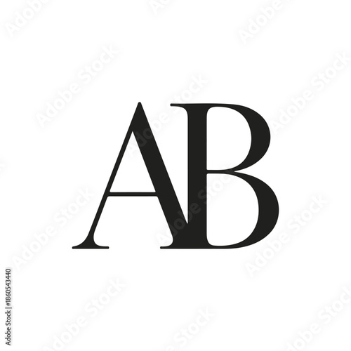 Clean and minimal AB lettermark logo design suitable for branding, corporate identity, startups, technology companies, and creative agencies. Simple geometric vector logo with modern typography.