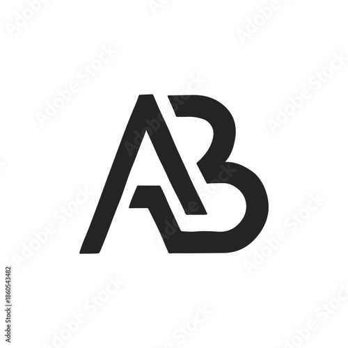Clean and minimal AB lettermark logo design suitable for branding, corporate identity, startups, technology companies, and creative agencies. Simple geometric vector logo with modern typography.