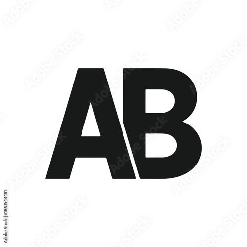 Clean and minimal AB lettermark logo design suitable for branding, corporate identity, startups, technology companies, and creative agencies. Simple geometric vector logo with modern typography.