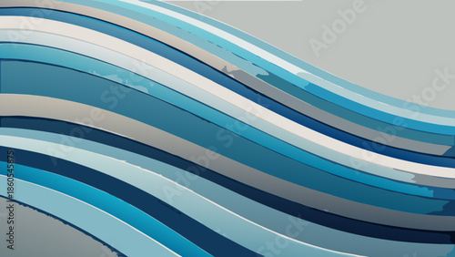Abstract Repeating Curved Lines in Shades of Blue