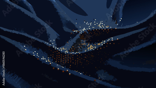 Scattered Golden Dots on Dark Abstract Background