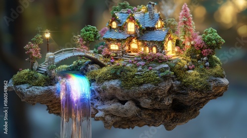 Fantasy Island Home: Glowing Cottage & Rainbow Cascade
