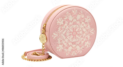 Pink clutch purse isolated on transparent background