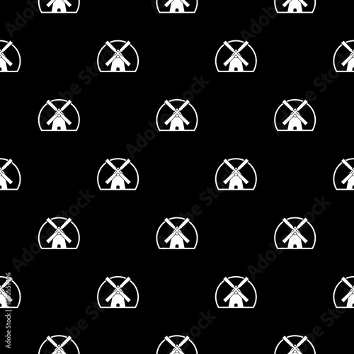 Ancient windmill pattern seamless isolated on color background