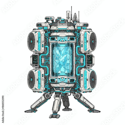 Vector illustration of advanced power plant.