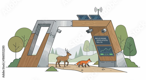 illustration of an animal control gate in its natural habitat