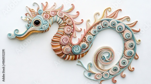 Intricate Quilling Seahorse Art - Marine Fantasy Craft
