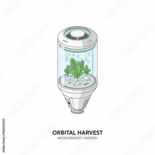 vector illustration of a glass capsule with a plant inside