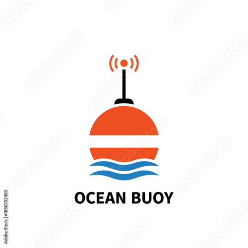 vector illustration of an earthquake and tsunami detection tool in the ocean buoy