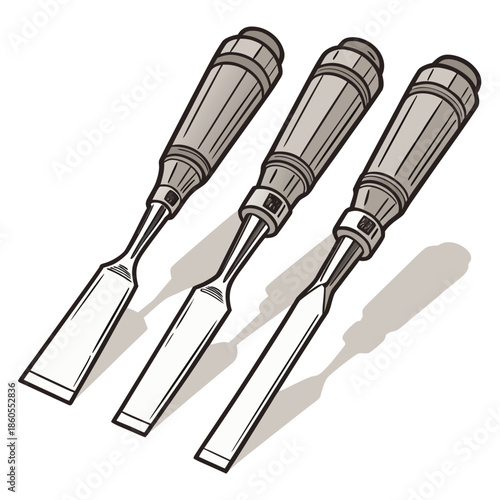 A professional set of screwdriver bits and tools featuring metal steel equipment and plastic handles isolated on a white background for construction and repair work 3D illustration