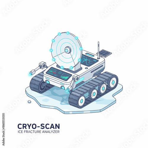 vector illustration of a remote control car for cryogenic scanning